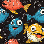 Googly Guppies Pattern 18 Fleece Fabric