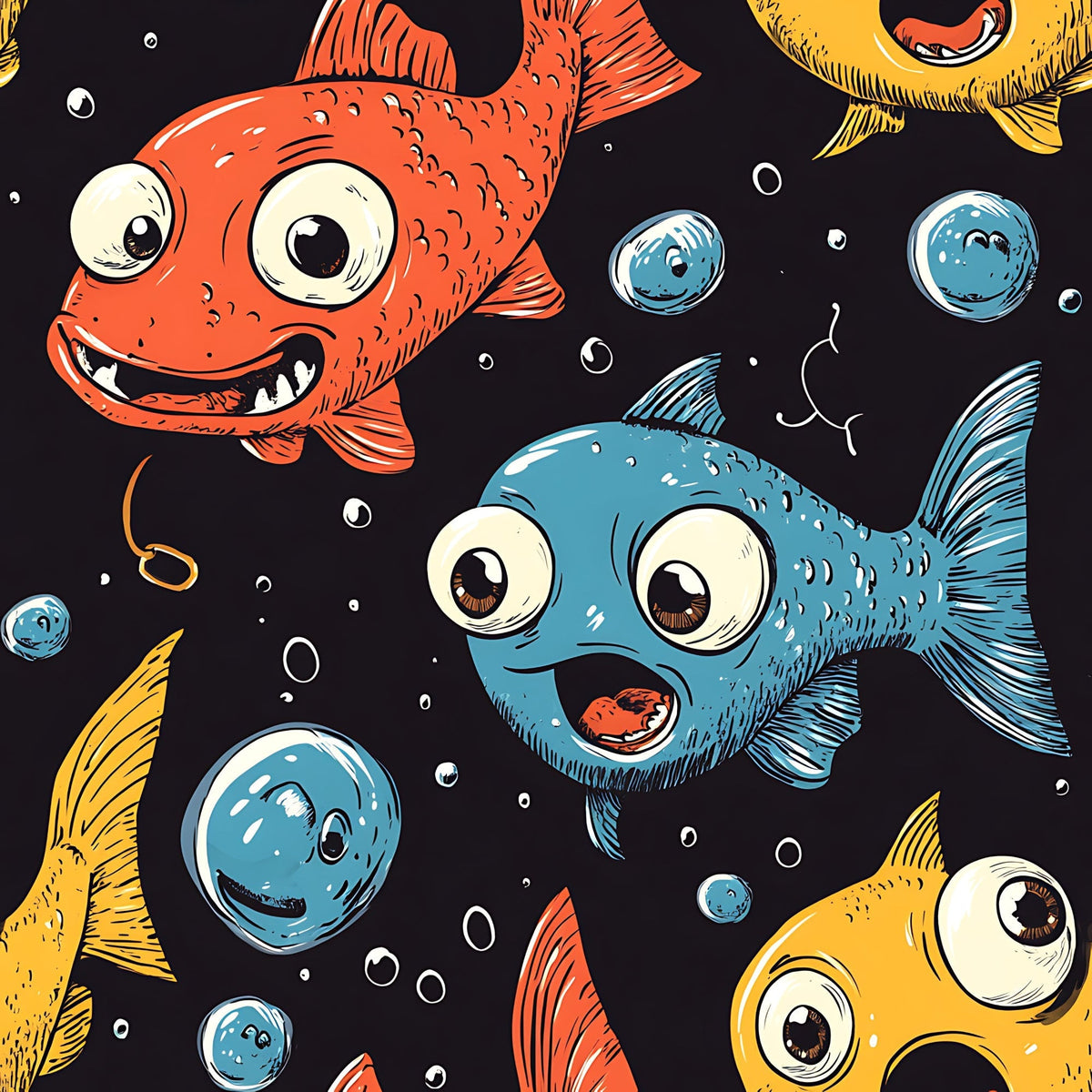 Googly Guppies Pattern 2 Fleece Fabric