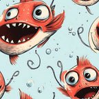 Googly Guppies Pattern 4 Fleece Fabric