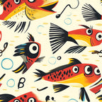 Googly Guppies Pattern 5 Fleece Fabric