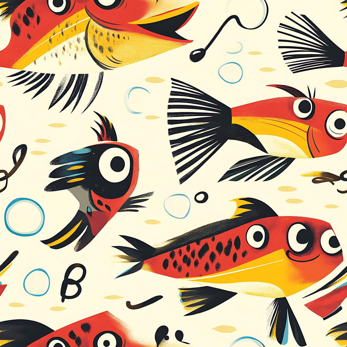 Googly Guppies Pattern 5 Fleece Fabric