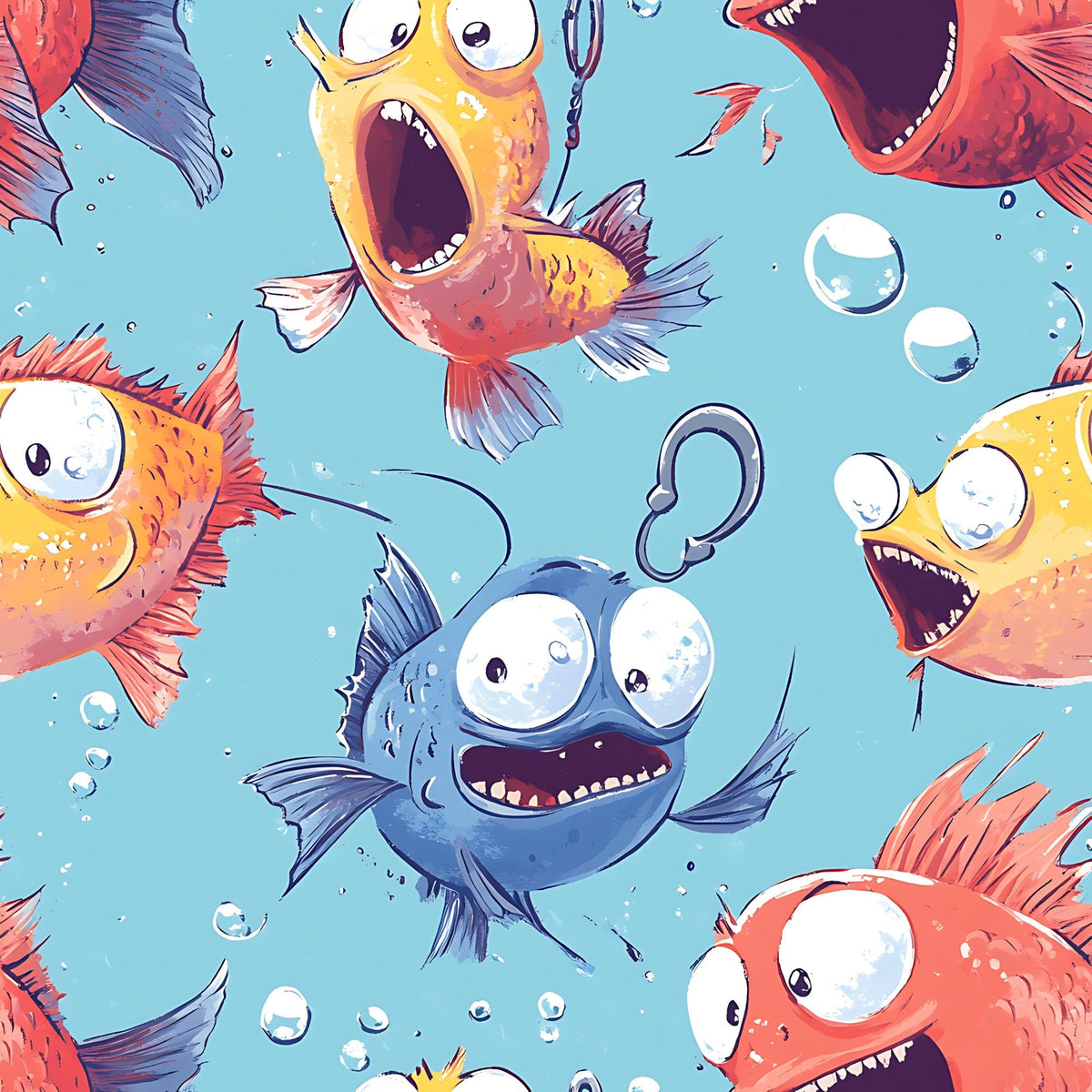Googly Guppies Pattern 9 Fleece Fabric