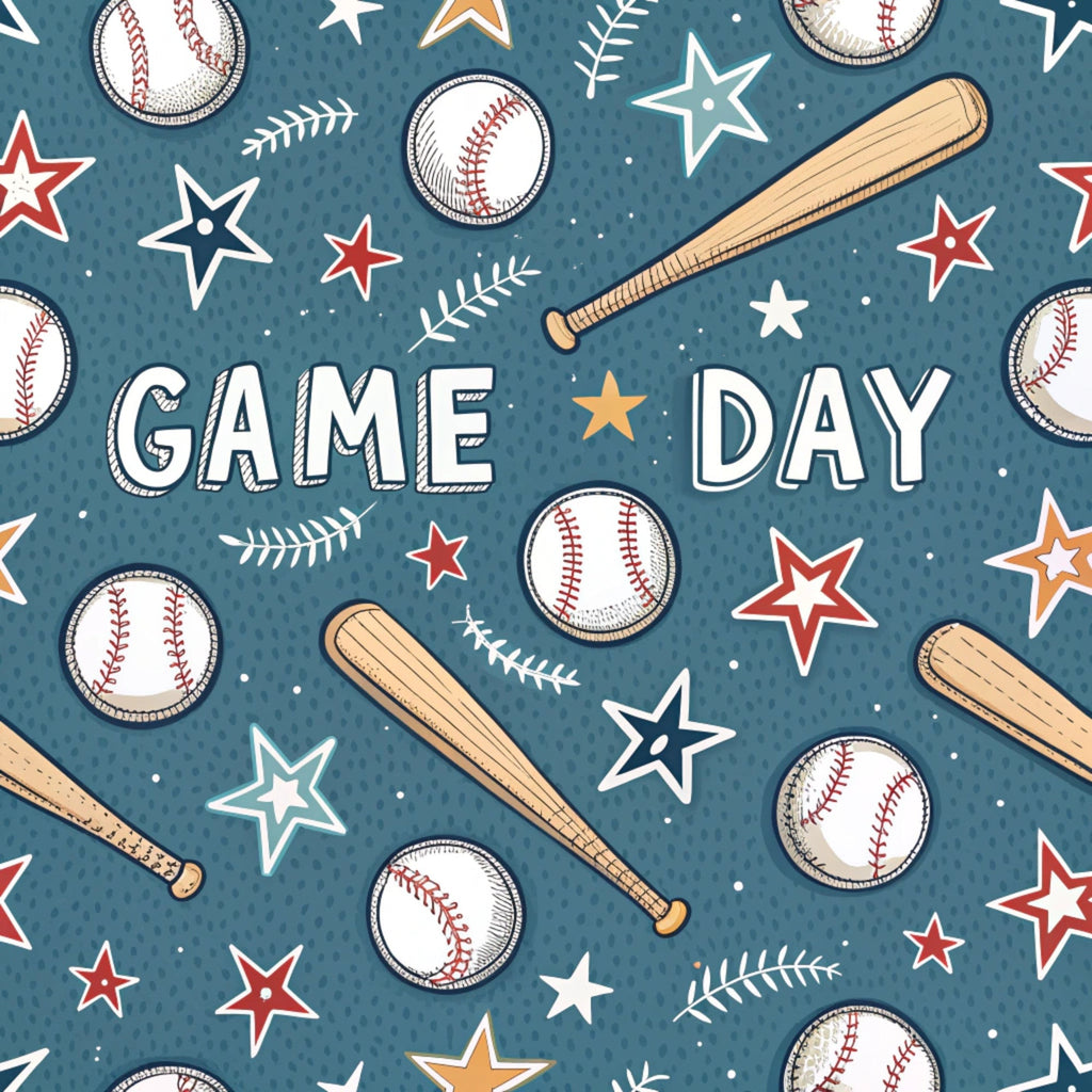 Vintage Ballpark Pattern 1 Fleece Fabric