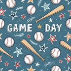 Vintage Ballpark Pattern 1 Fleece Fabric