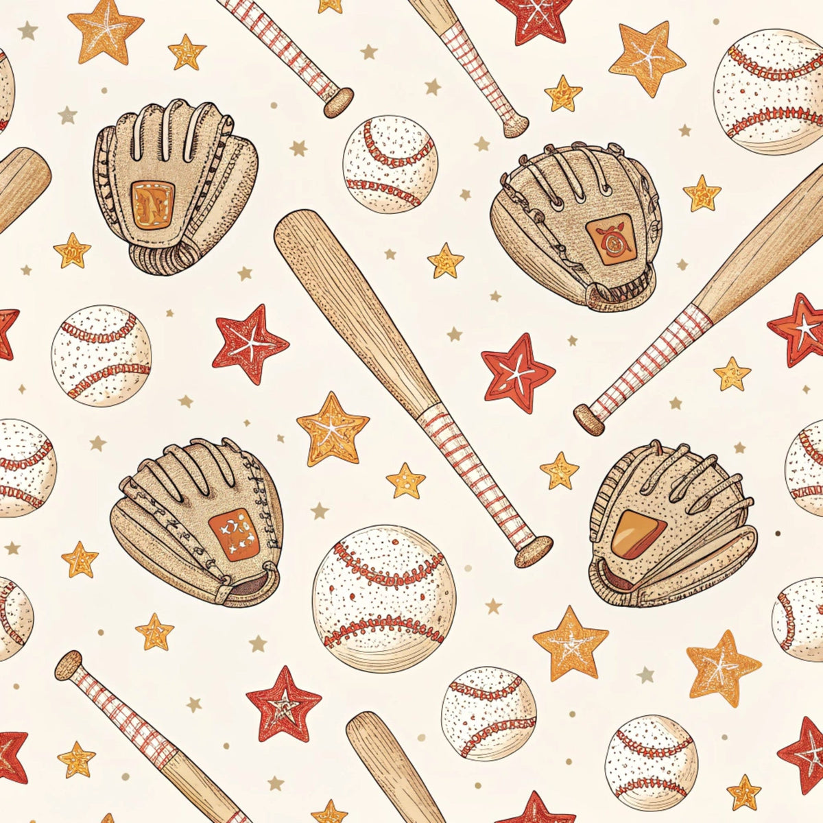 Vintage Ballpark Pattern 10 Fleece Fabric