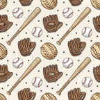 Vintage Ballpark Pattern 15 Fleece Fabric