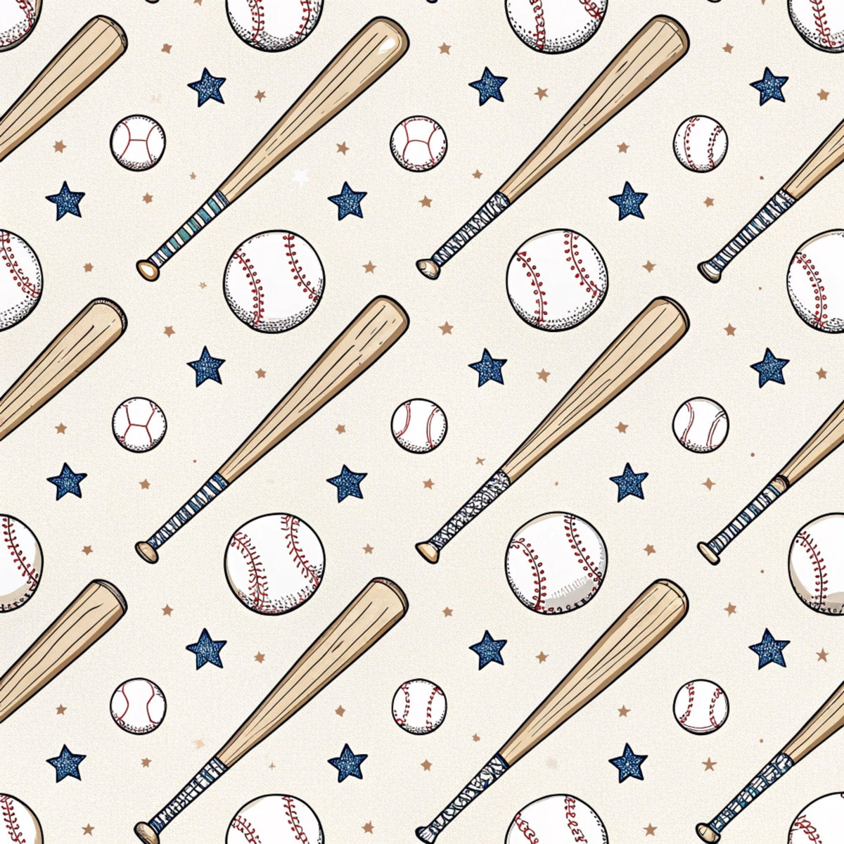 Vintage Ballpark Pattern 16 Fleece Fabric