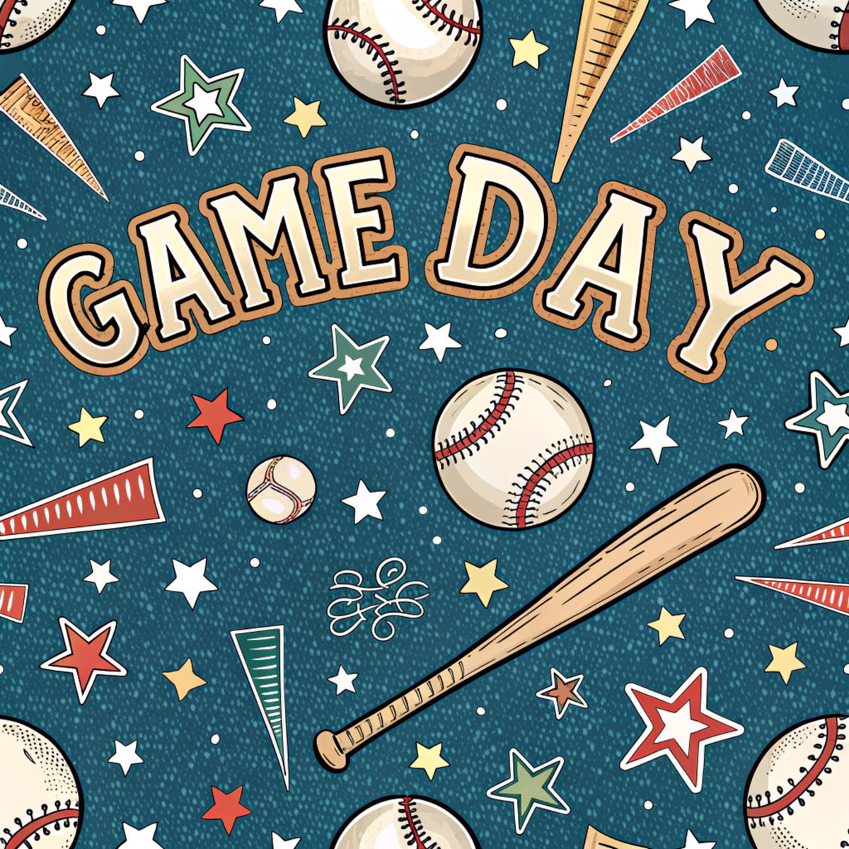 Vintage Ballpark Pattern 19 Fleece Fabric
