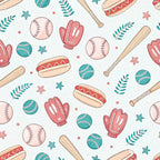 Vintage Ballpark Pattern 20 Fleece Fabric