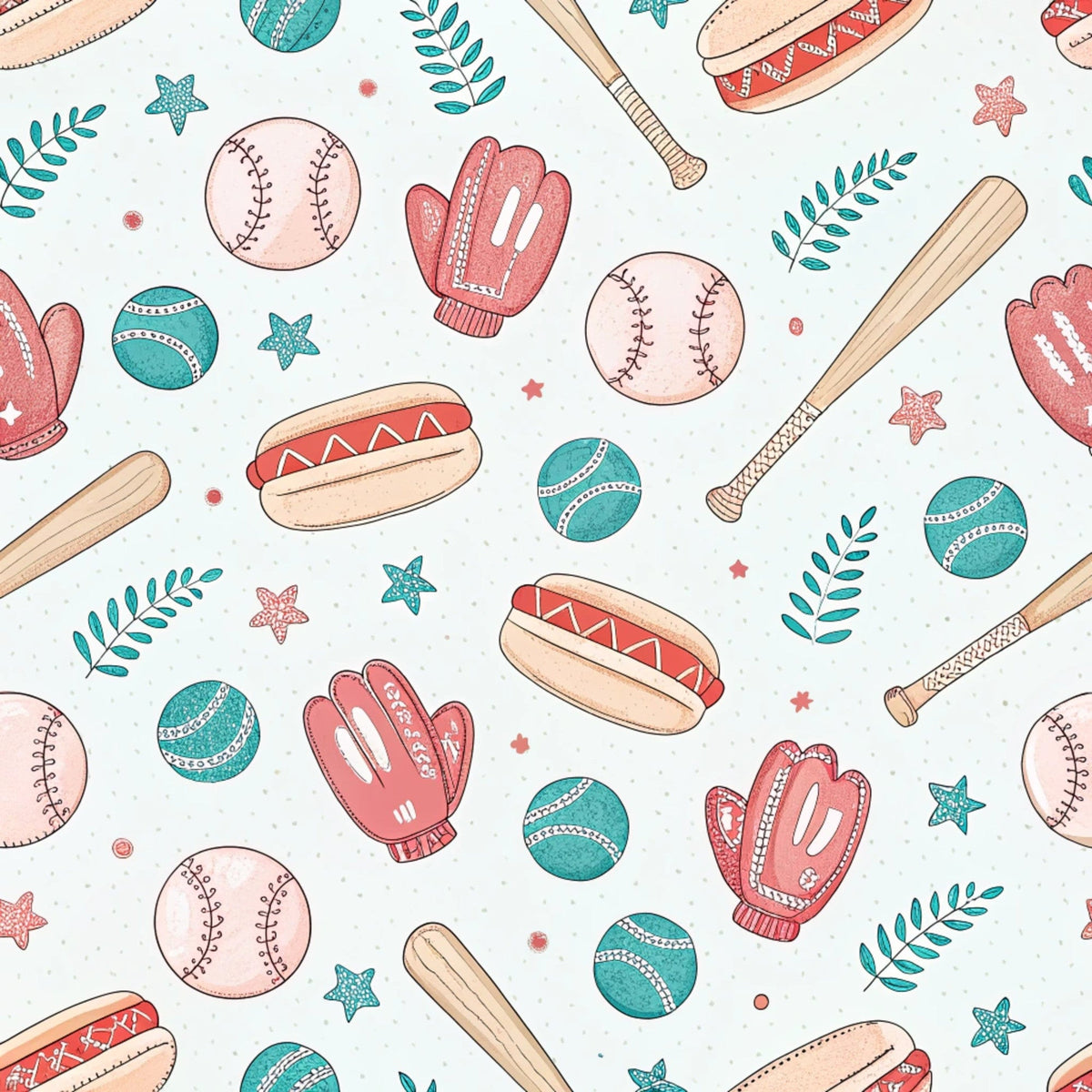 Vintage Ballpark Pattern 20 Fleece Fabric