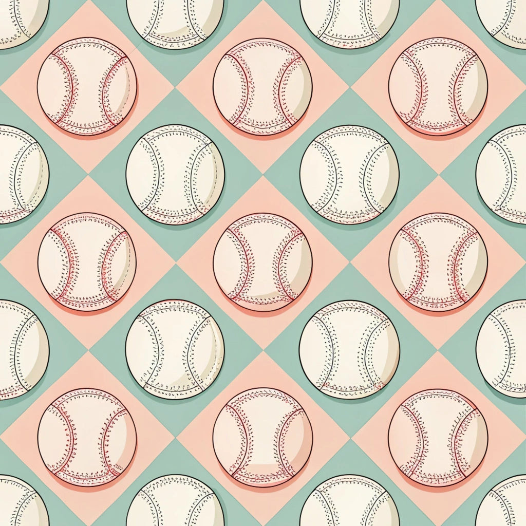 Vintage Ballpark Pattern 24 Fleece Fabric