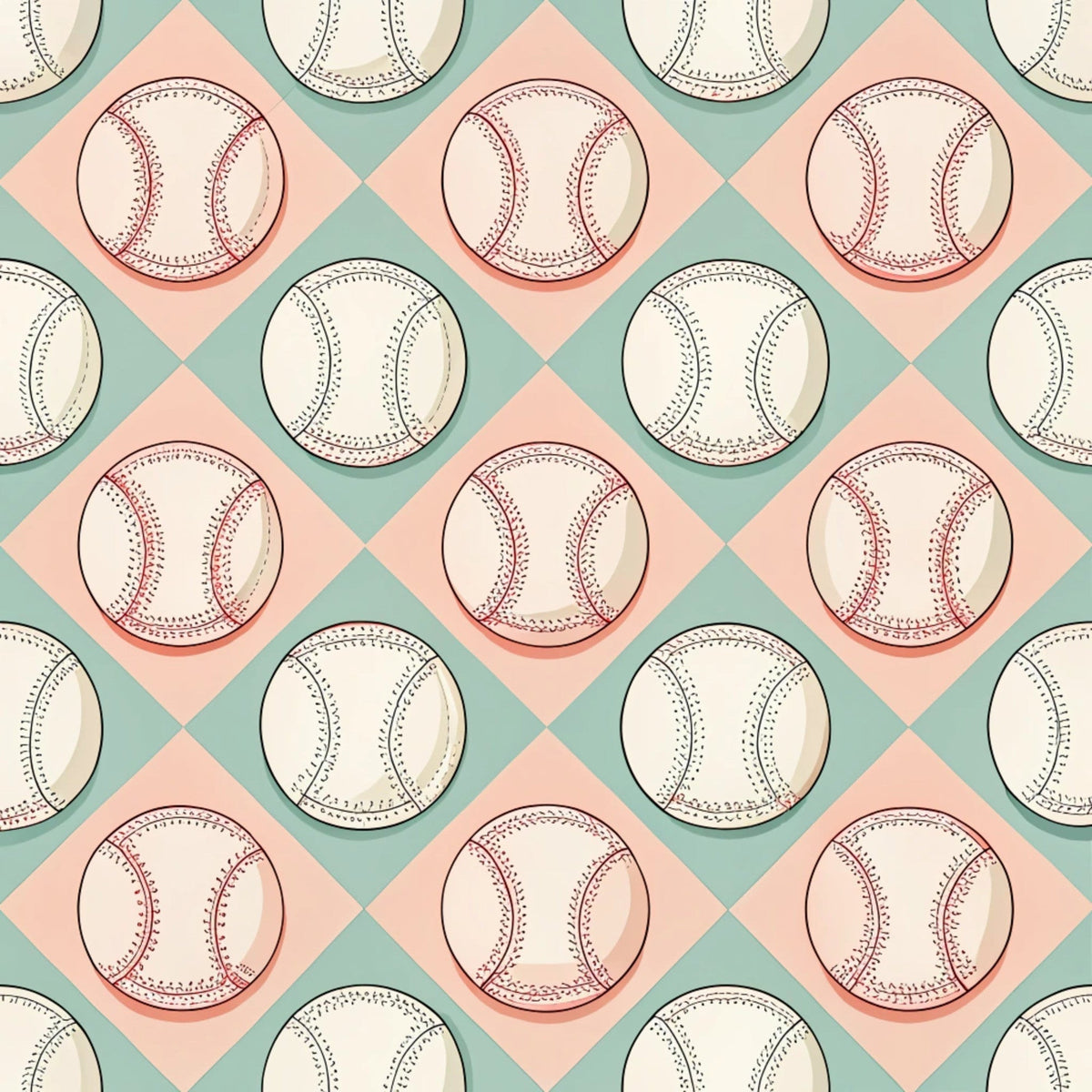 Vintage Ballpark Pattern 24 Fleece Fabric