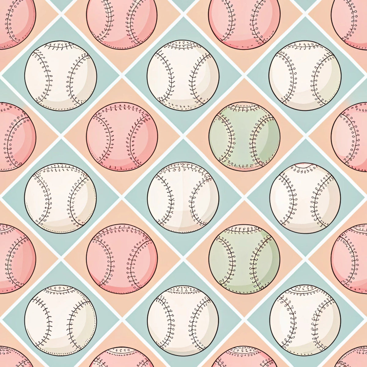 Vintage Ballpark Pattern 25 Fleece Fabric