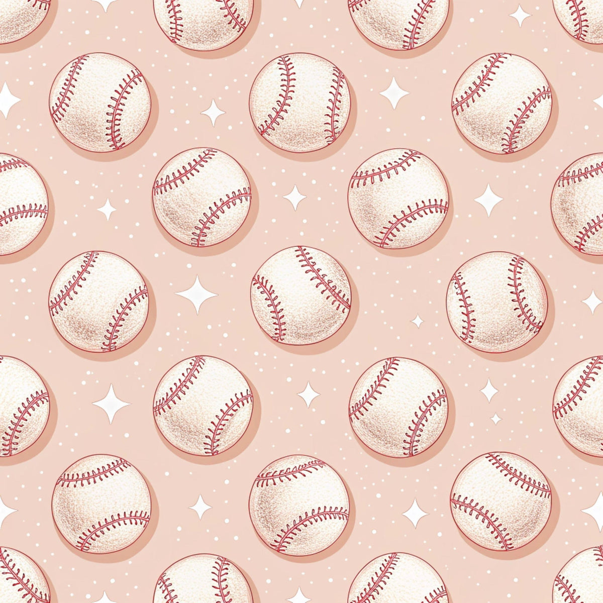 Vintage Ballpark Pattern 5 Fleece Fabric