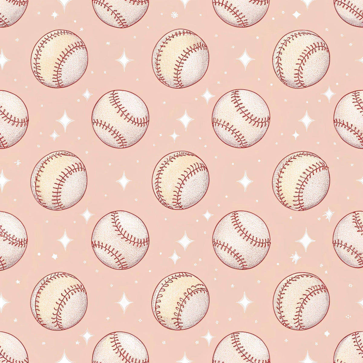 Vintage Ballpark Pattern 6 Fleece Fabric