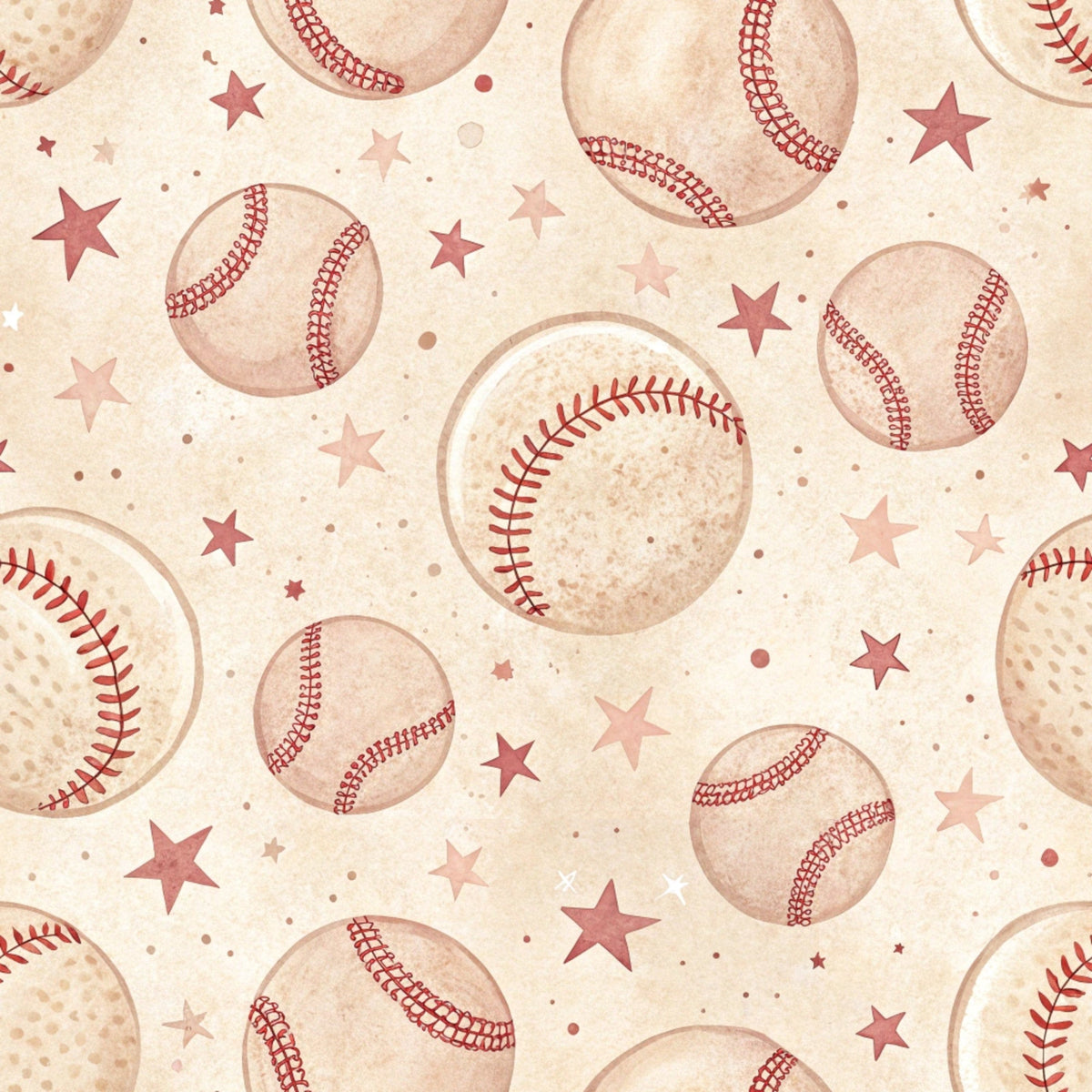 Vintage Ballpark Pattern 7 Fleece Fabric