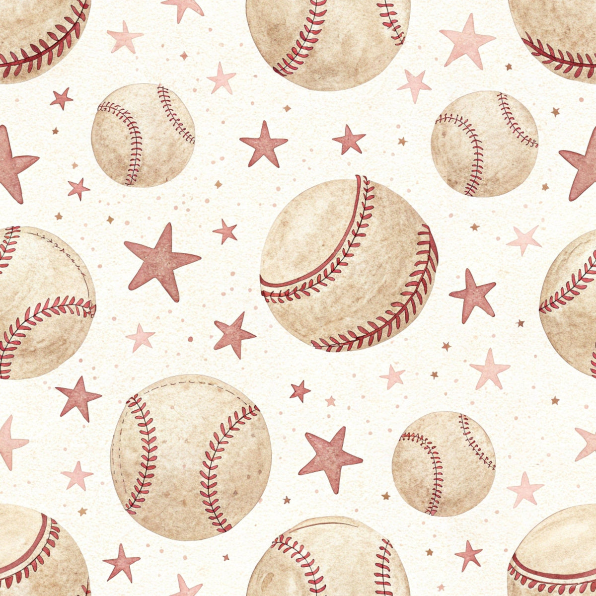 Vintage Ballpark Pattern 8 Fleece Fabric