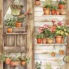 Potting Shed Pattern 5 Fleece Fabric