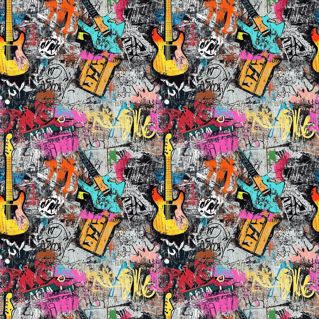 Punk Poster Riot Pattern 4 Fleece Fabric