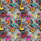 Punk Poster Riot Pattern 4 Fleece Fabric
