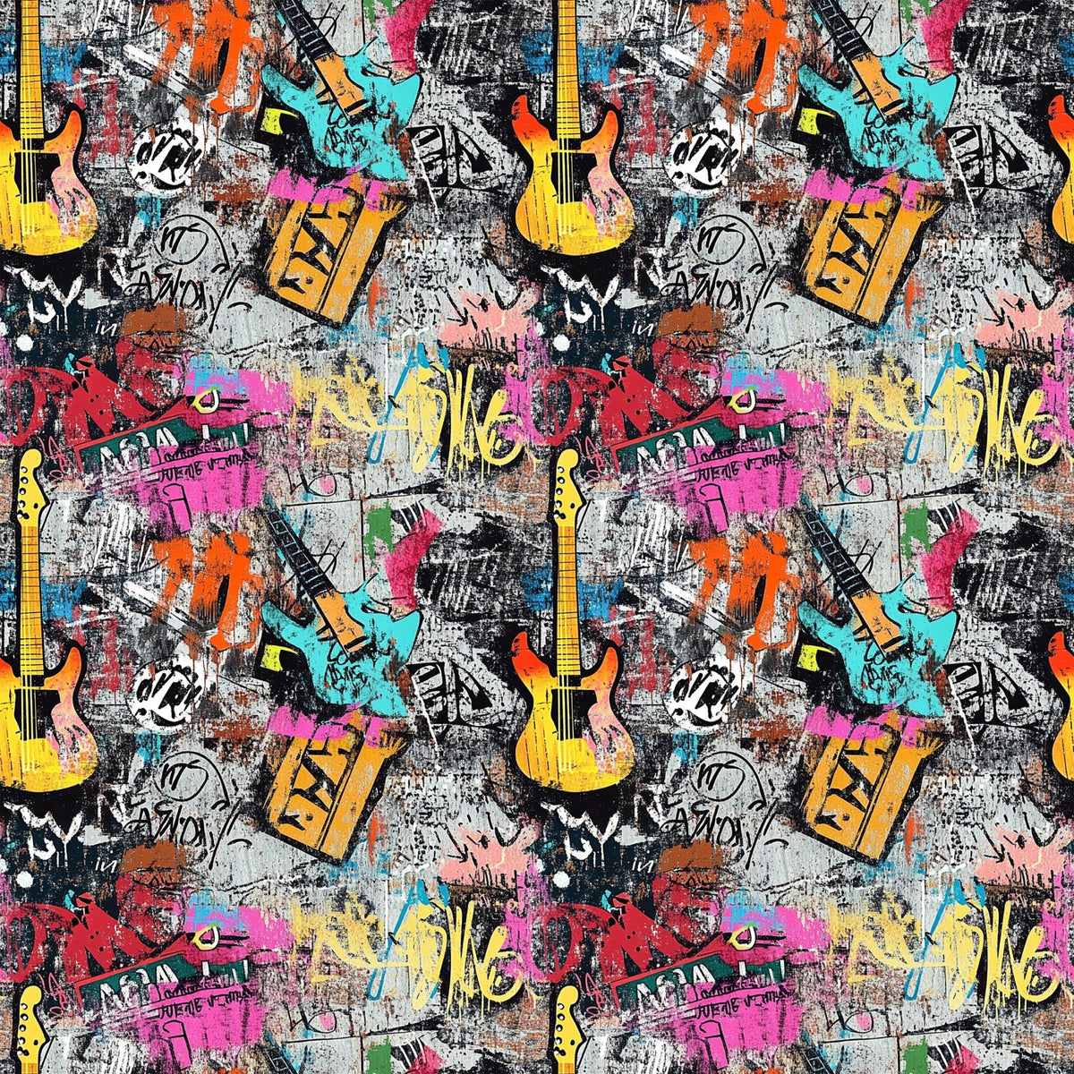 Punk Poster Riot Pattern 4 Fleece Fabric