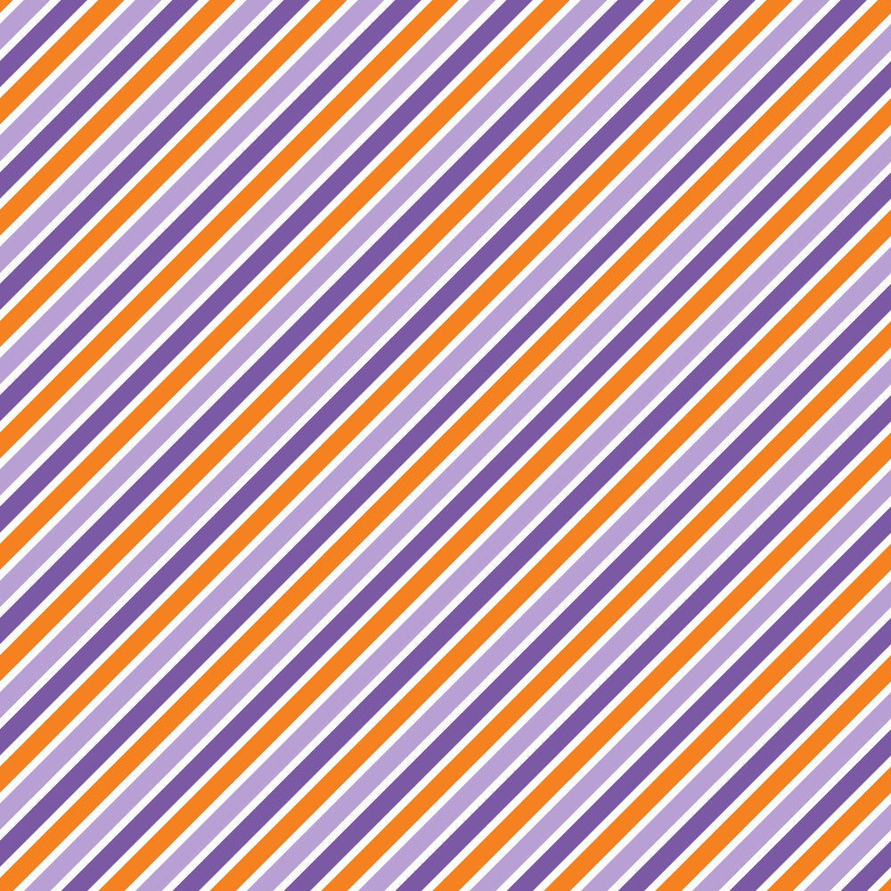 orange, purple, white, diagonal stripes, geometric pattern, repeating stripes, halloween colors, seasonal fabric,, fabric panel, striped design, angular lines, festive pattern, autumn colors, craft fabric, sewing material, halloween basics, coordinating print