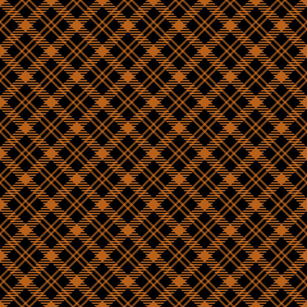 orange, black, plaid pattern, diagonal stripes, checkered design, geometric pattern, halloween colors, autumn themed,, fabric panel, seasonal fabric, crosshatch pattern, tartan style, repetitive design, craft fabric, sewing material, holiday fabric, orange and black stripes