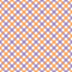 orange, purple, white, plaid pattern, diagonal stripes, gingham check,, fabric panel, halloween colors, autumn theme, geometric design, checkered pattern, seasonal fabric, craft material, sewing supplies, halloween plaid, festive colors, woven appearance