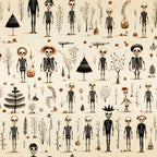 Halloween Skeleton Pattern 8 Fleece Fabric