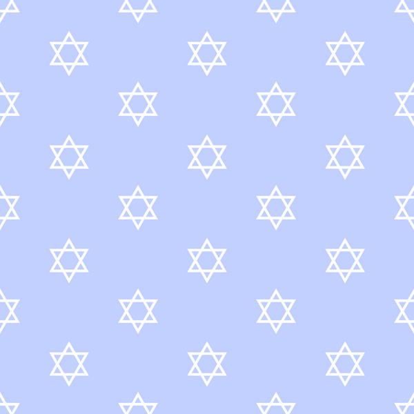 periwinkle blue, cream white, star of david, six-pointed stars, geometric pattern, repeating motif, hanukkah theme, jewish holiday, festival of lights,, fabric panel, light blue background, symmetrical design, religious symbols, holiday celebration, winter festival, spiritual motifs, crafting material, sewing fabric