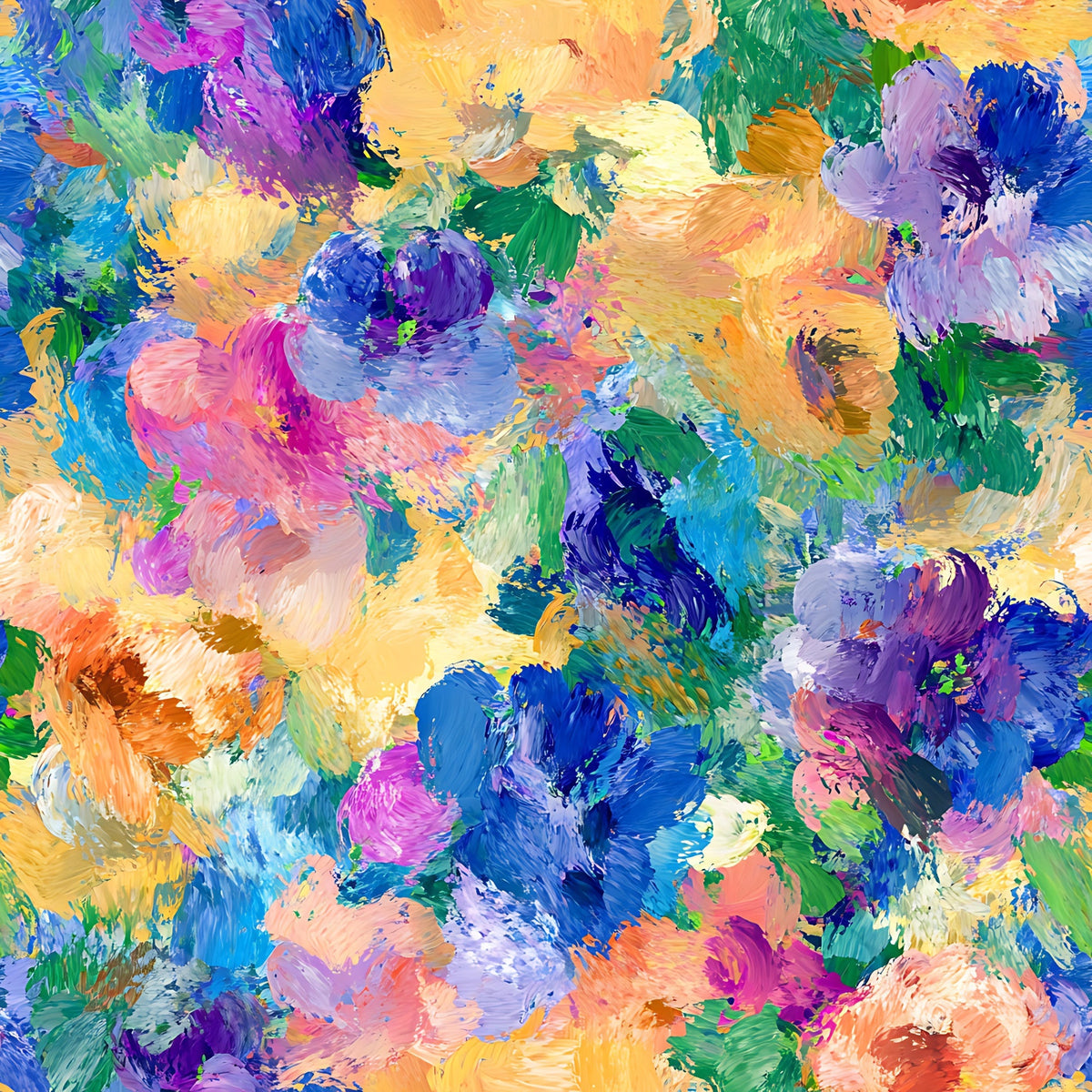 Painted Petals Pattern 12 Fleece Fabric