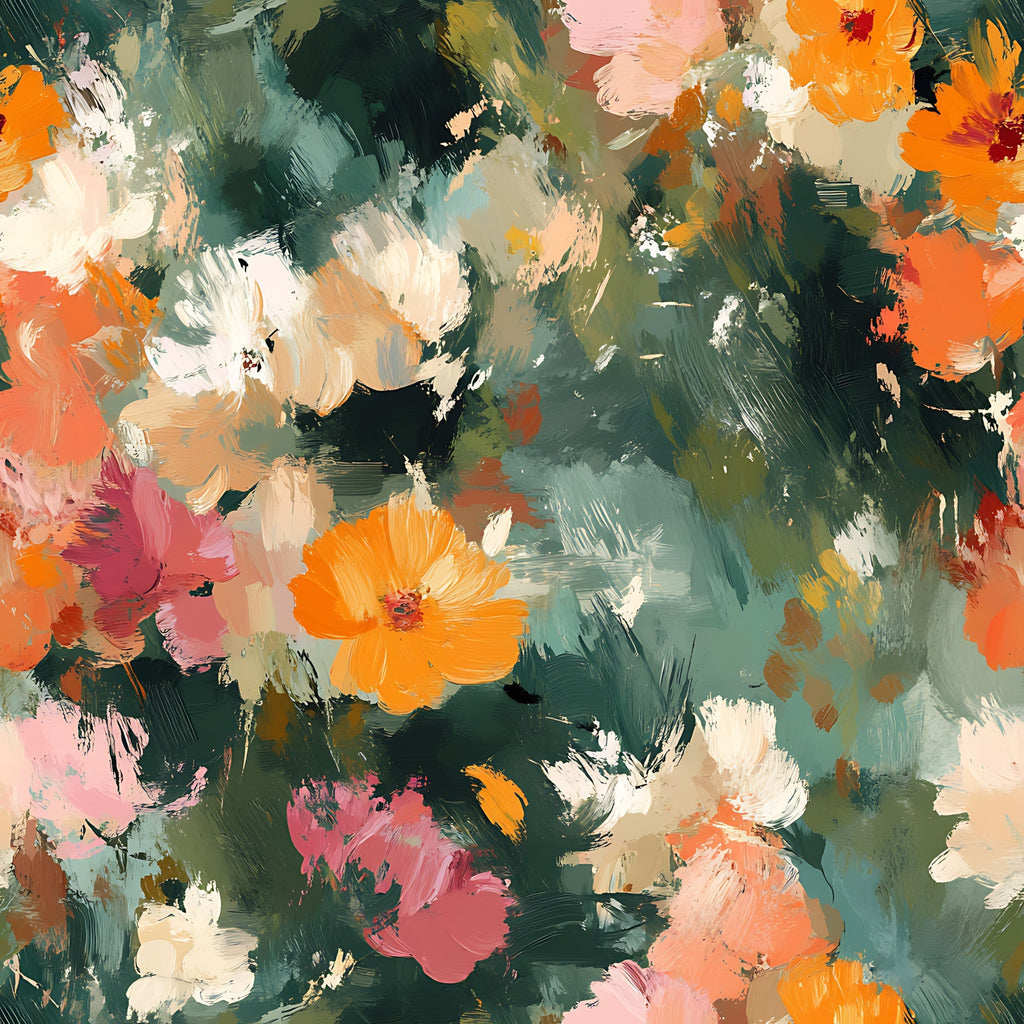 Painted Petals Pattern 15 Fleece Fabric