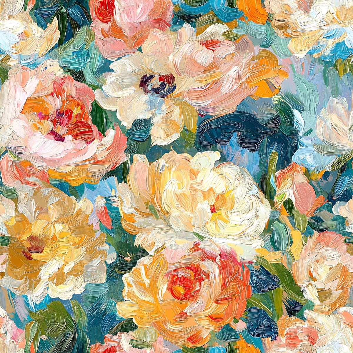 Painted Petals Pattern 2 Fleece Fabric