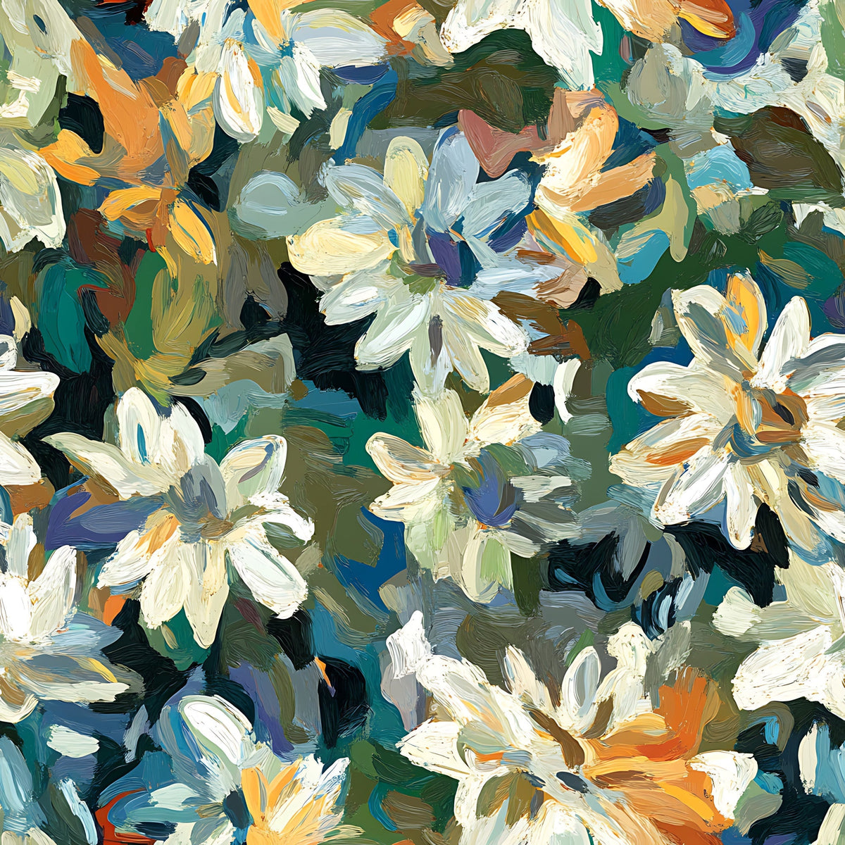 Painted Petals Pattern 6 Fleece Fabric