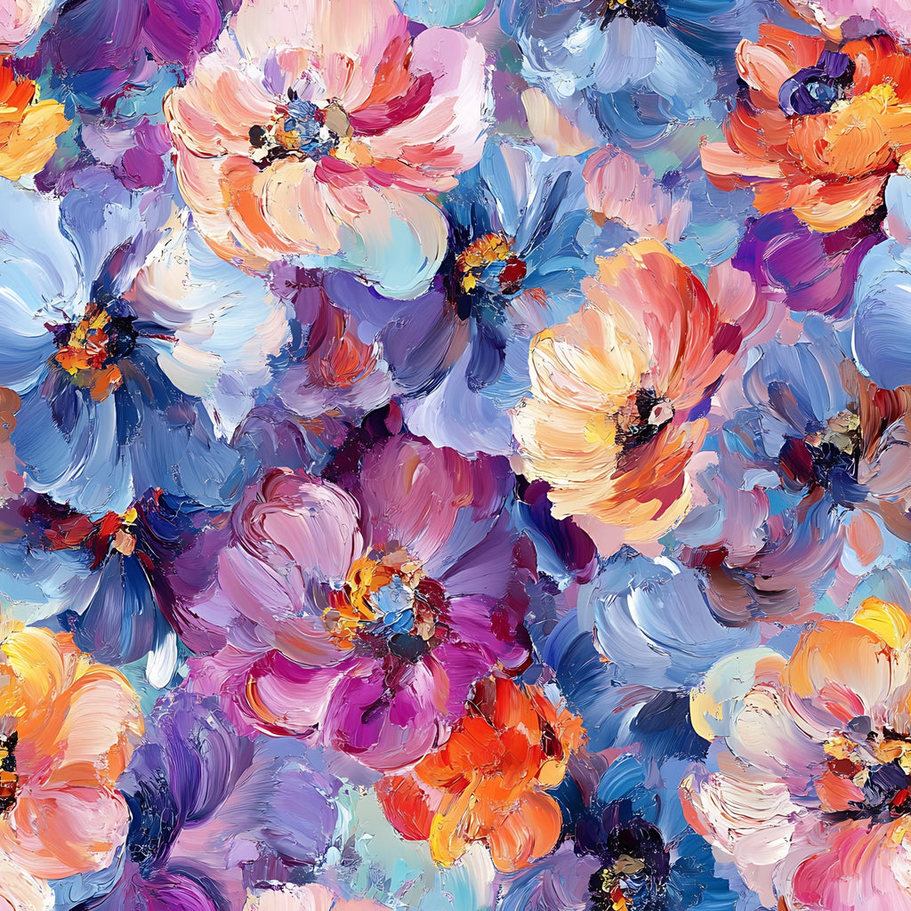 Painted Petals Pattern 7 Fleece Fabric