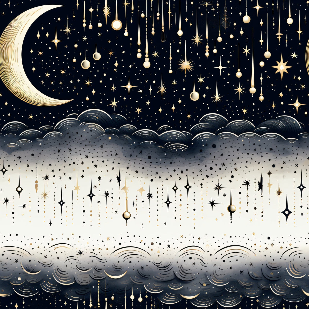 Gilded Nightfall Pattern 6 Fleece Fabric