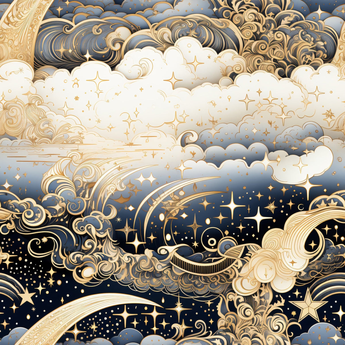 Gilded Nightfall Pattern 8 Fleece Fabric