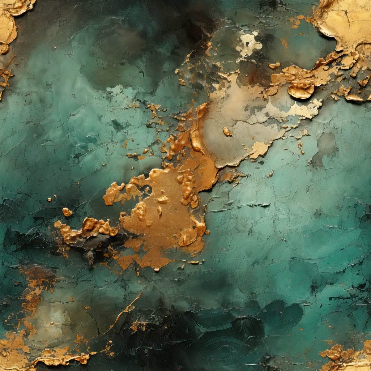 Gilded Lagoon Pattern 3 Fleece Fabric