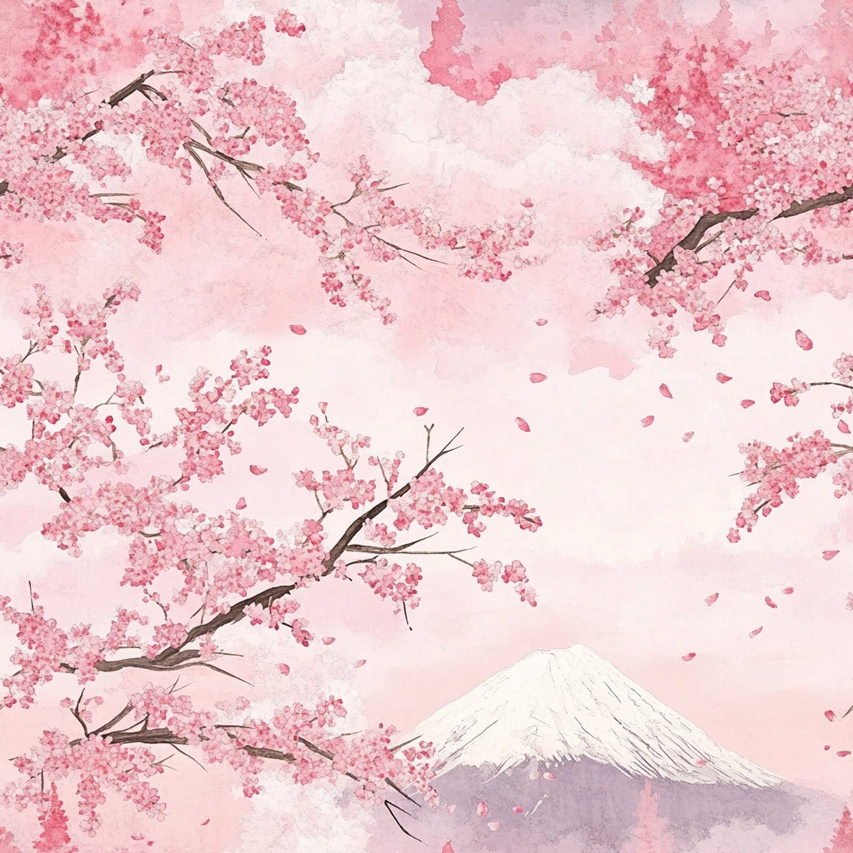 Sakura Summit Pattern 11 Fleece Fabric