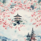 Sakura Summit Pattern 12 Fleece Fabric