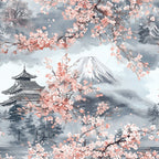 Sakura Summit Pattern 3 Fleece Fabric