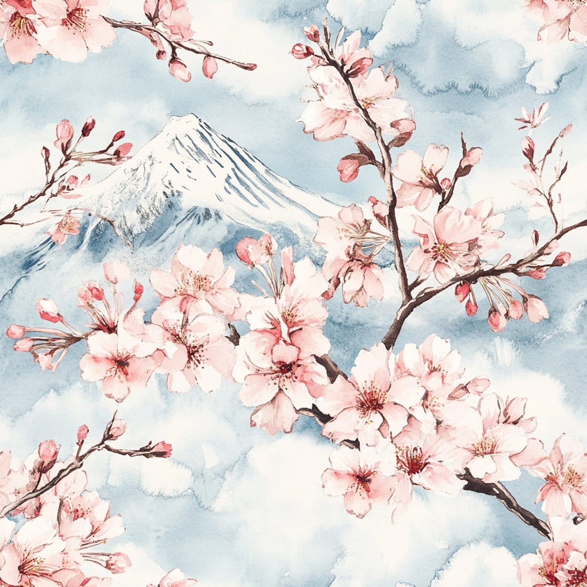 Sakura Summit Pattern 5 Fleece Fabric