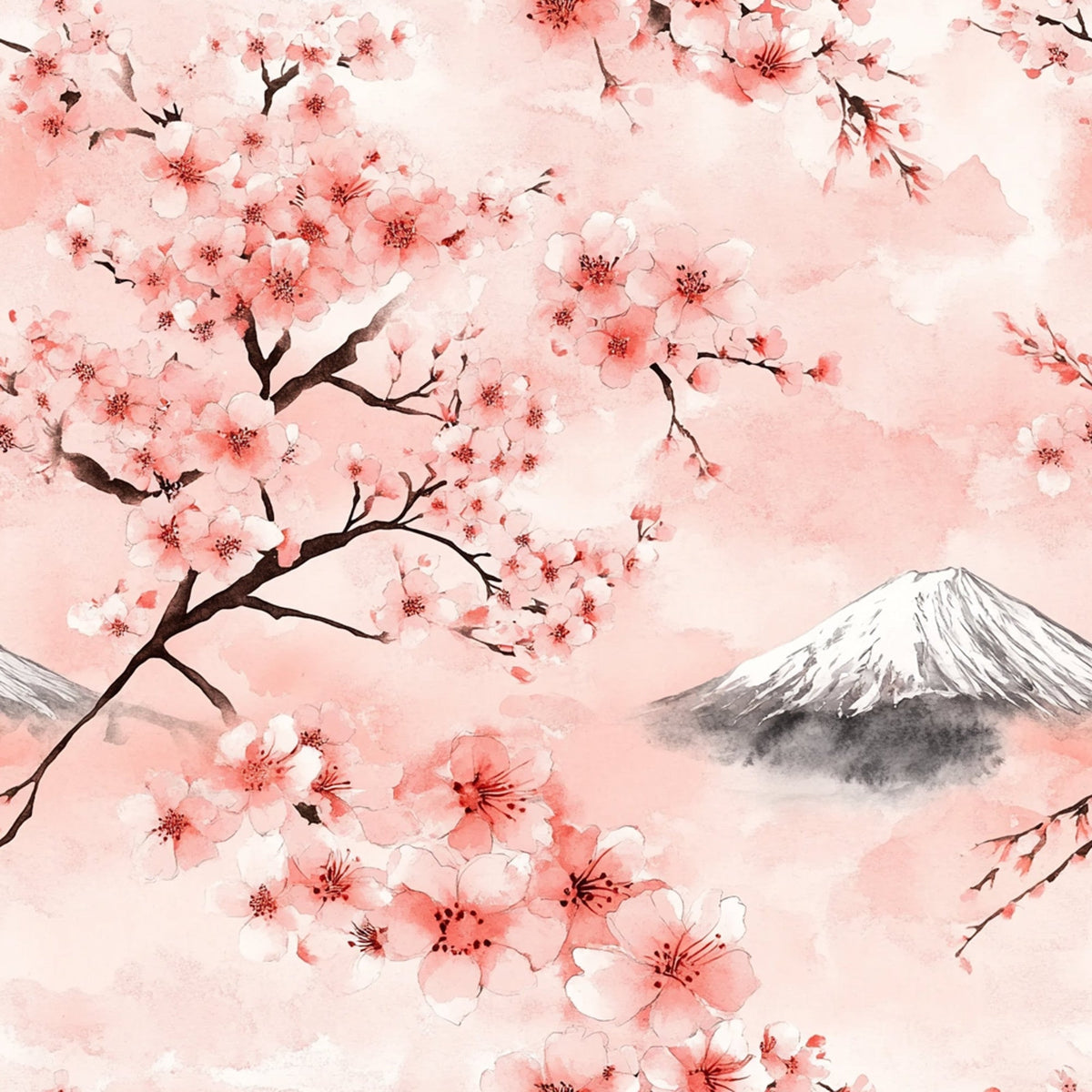 Sakura Summit Pattern 9 Fleece Fabric