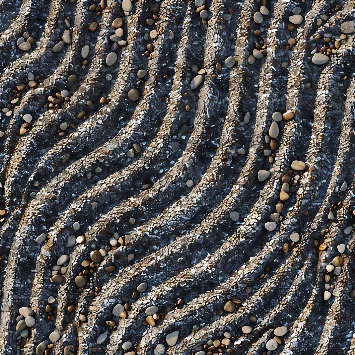 Japanese Zen Garden Pattern 6 Fleece Fabric