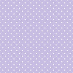 lavender, purple, white dots, polka dot pattern, small dots, regular spacing, geometric design, cotton fabric, quilting material, fabric panel, cute aesthetic, soft colors, pastel purple, repeating pattern, crafting fabric, sewing material, kawaii style, sweet design, spotted fabric, dotted background