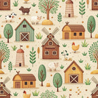 Countryside Charm Pattern 1 Fleece Fabric