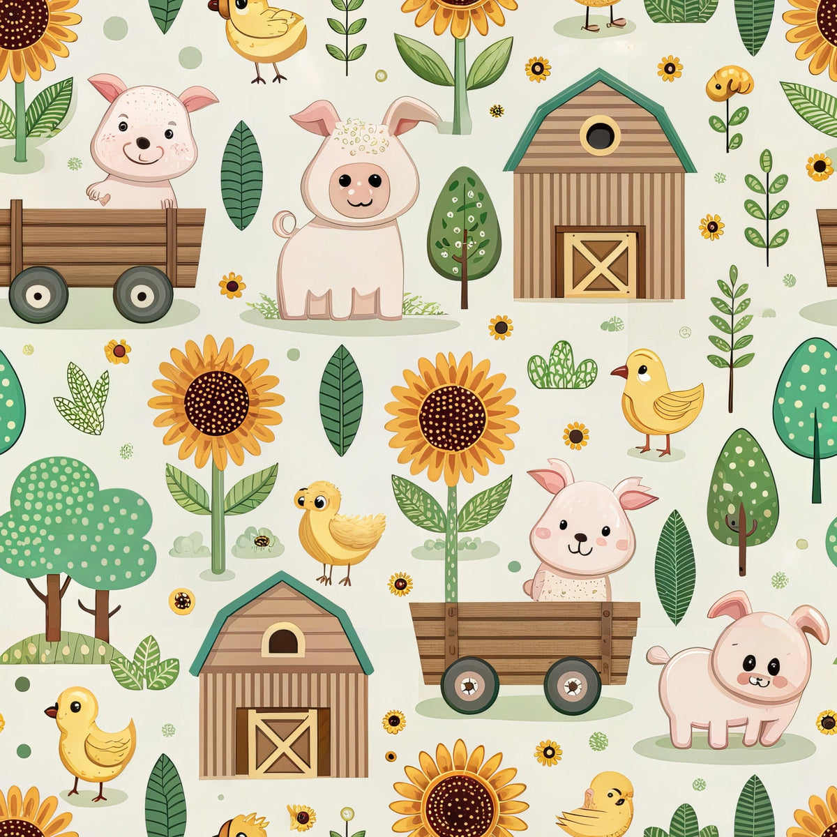 Countryside Charm Pattern 10 Fleece Fabric