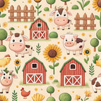 Countryside Charm Pattern 4 Fleece Fabric