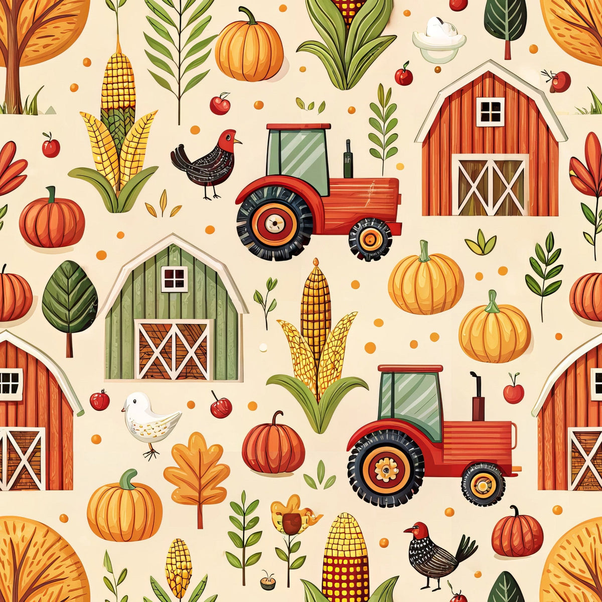 Countryside Charm Pattern 5 Fleece Fabric