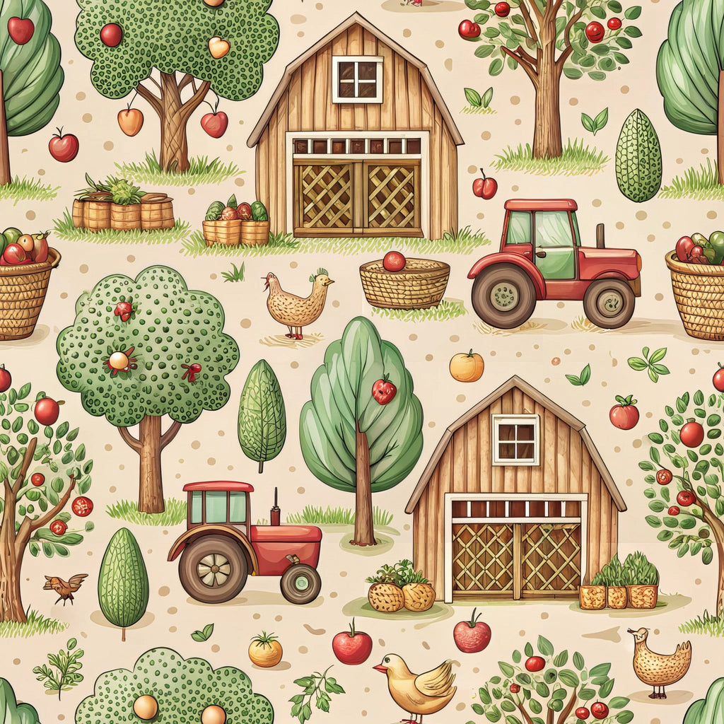 Countryside Charm Pattern 9 Fleece Fabric